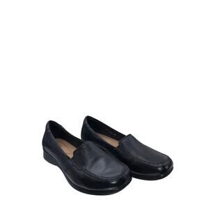 Clark’s Collection Black Leather Women’s Slip On Loafers Size 7